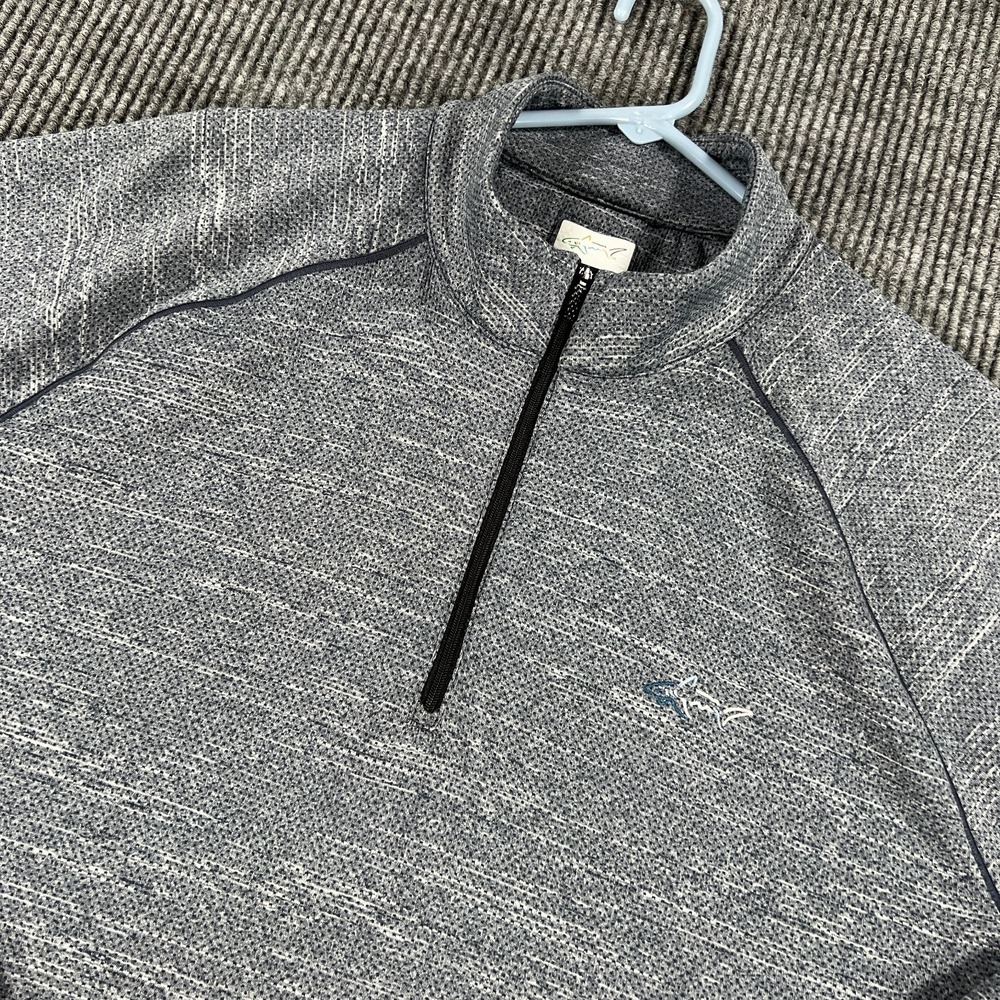 Greg Norman Sweatshirt‎ Pullover Mens Large Blue Long Sleeve 1/4 Zip Mock Golf